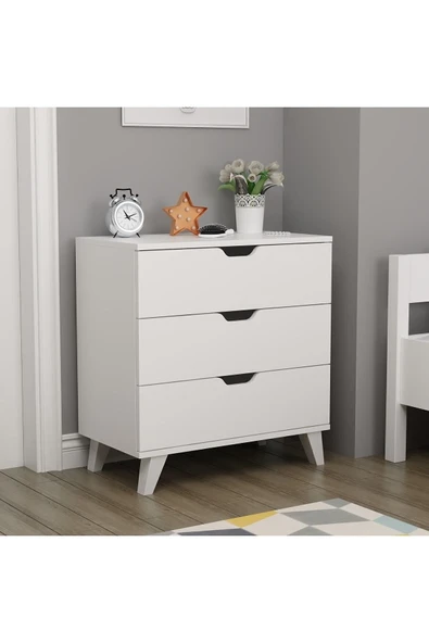 İNARCH DİZAYN Valencia 3 Çekmeceli Şifonyer Beyaz