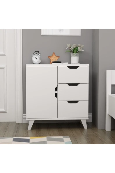 İNARCH DİZAYN Valencia (3 Çekmece 1 Dolap) Şifonyer Beyaz