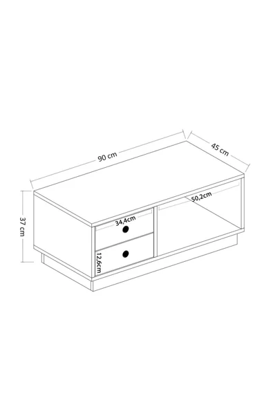 İNARCH DİZAYN Moskovo Orta Sehpa Bazalı Beyaz/Safir Meşe - Resim 6