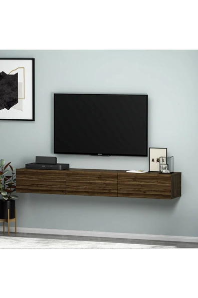 İNARCH DİZAYN Terra Duvara Monte Tv Sehpası Ceviz - 3