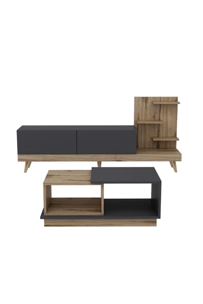 İNARCH DİZAYN Dizayn Tv Ünitesi - Consept Orta Sehpa Takımı Antrasit Çırağan - Resim 5