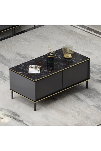 İNARCH DİZAYN İmaj Orta Sehpa Antrasit (Mermer Desen) - Resim 6