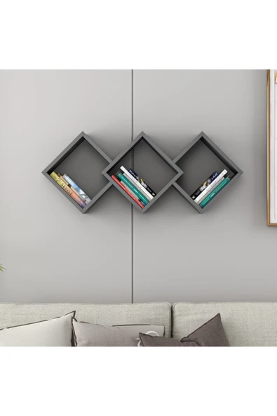 İNARCH DİZAYN Galaxy Duvar Rafı Antrasit - 2