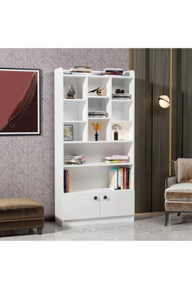 İNARCH DİZAYN Tokyo Çok Amaçlı Dolap - Kitaplık Beyaz - 2