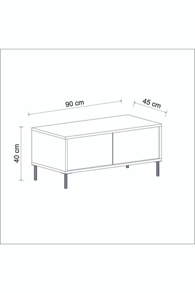 İNARCH DİZAYN İmaj Orta Sehpa Beyaz (Mermer Desen) - Resim 5