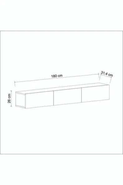 İNARCH DİZAYN Terra Duvara Monte Tv Sehpası Ceviz - 8