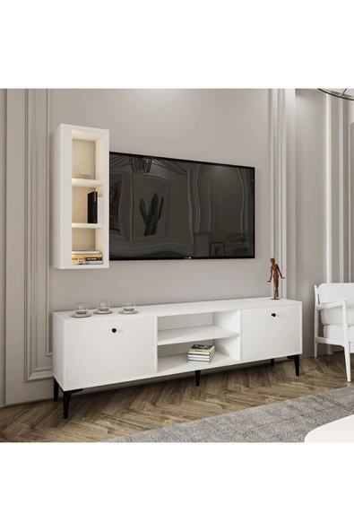 İNARCH DİZAYN Bien Işıklı Tv Ünitesi Beyaz - Resim 2