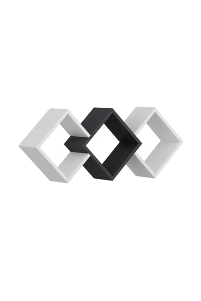 İNARCH DİZAYN Galaxy Duvar Rafı Beyaz/Antrasit - 3