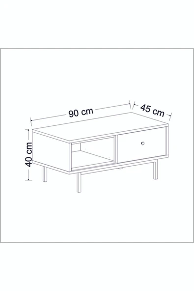 İNARCH DİZAYN Naturel Orta Sehpa Antrasit - 8