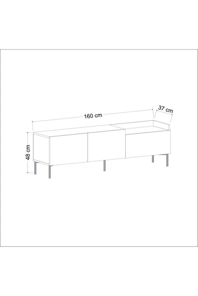 İNARCH DİZAYN Mia Tv Ünitesi ve Orta Sehpa Takım Antrasit/Safir Meşe - 7
