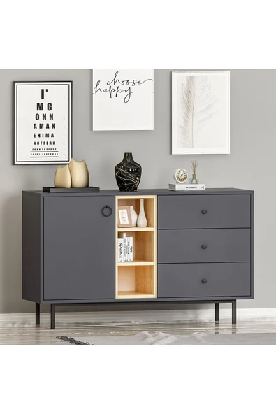 İNARCH DİZAYN Naturel Konsol Antrasit - 2