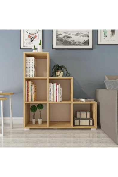 İNARCH DİZAYN Noya Ç007 Kitaplık - Safir Meşe - 2