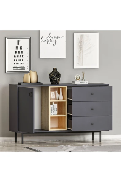 İNARCH DİZAYN Naturel Konsol Antrasit - 4