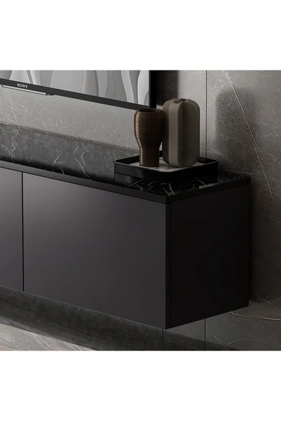 İNARCH DİZAYN Neon Duvara Monte Tv Ünitesi Antrasit - 5