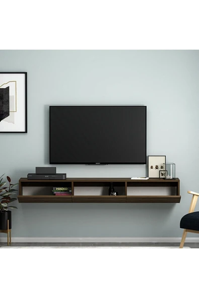 İNARCH DİZAYN Terra Duvara Monte Tv Sehpası Ceviz - 4