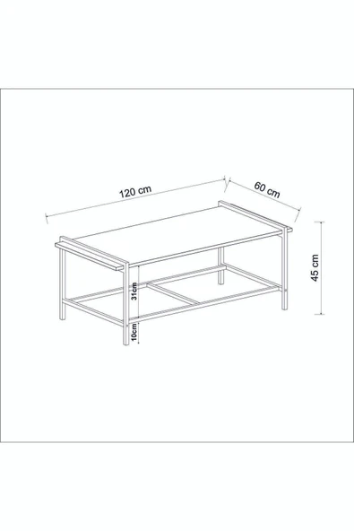 İNARCH DİZAYN Lara Orta Sehpa Antrasit - 7