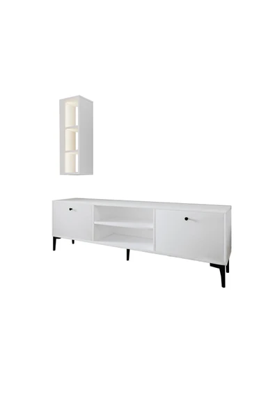 İNARCH DİZAYN Bien Işıklı Tv Ünitesi Beyaz - Resim 7