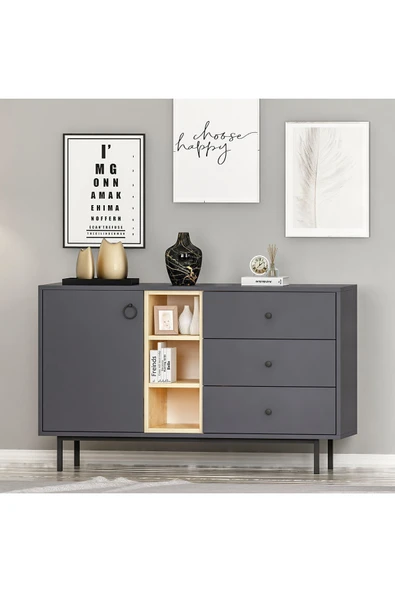 İNARCH DİZAYN Naturel Konsol Antrasit - 3