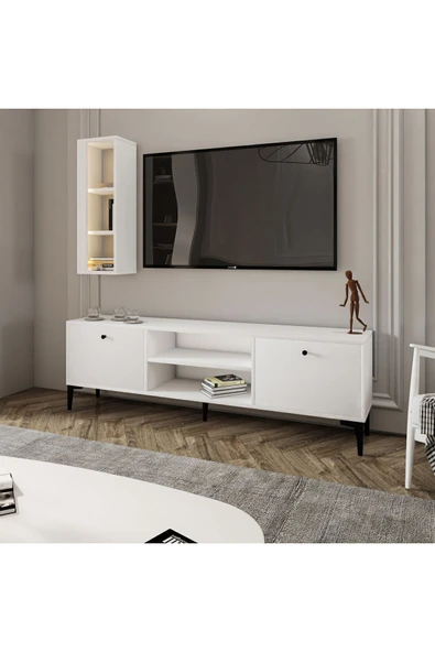 İNARCH DİZAYN Bien Işıklı Tv Ünitesi Beyaz - Resim 3