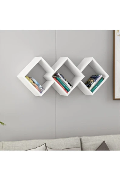 İNARCH DİZAYN Galaxy Duvar Rafı Beyaz - 2