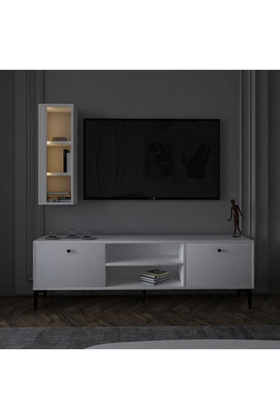 İNARCH DİZAYN Bien Işıklı Tv Ünitesi Beyaz - Resim 4