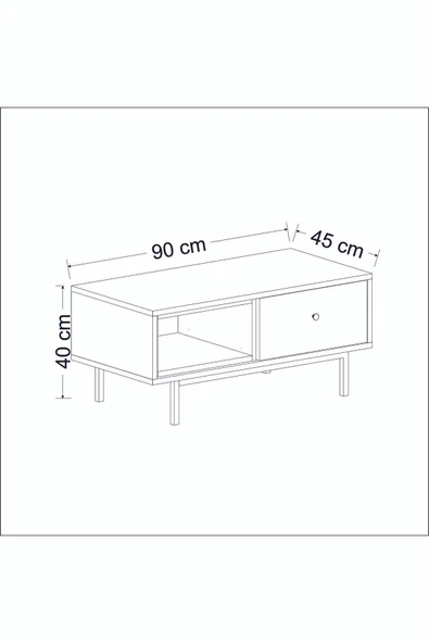 İNARCH DİZAYN Naturel Tv Ünitesi - Orta Sehpa - Konsol 3'lü Takım Antrasit - Resim 6
