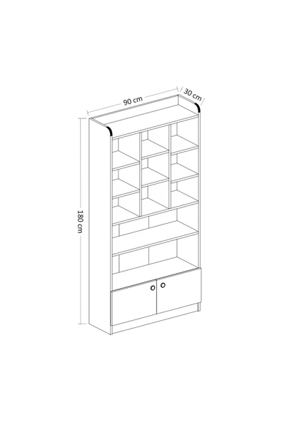 İNARCH DİZAYN Tokyo Çok Amaçlı Dolap - Kitaplık Beyaz - 6
