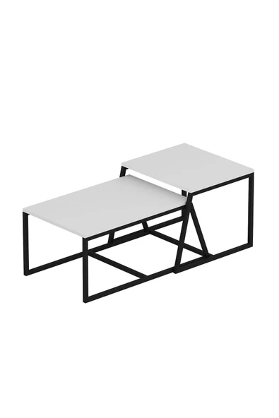 İNARCH DİZAYN Minimal 2'li Orta Sehpa Beyaz - 8