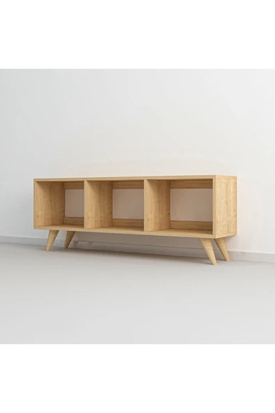 İNARCH DİZAYN Tina Açık Raflı Tv Sehpası Safir Meşe - Resim 5