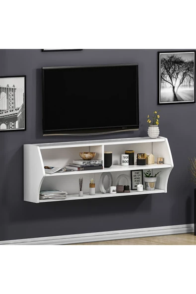 İNARCH DİZAYN Sofya Duvara Monte Tv Ünitesi Beyaz - 2