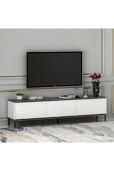 İNARCH DİZAYN İmaj Tv Ünitesi Beyaz (Mermer Desen) ürün görseli 1
