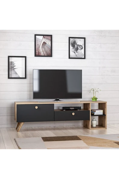 İNARCH DİZAYN Parion Tv Ünitesi Siyah/Çırağan - Resim 3