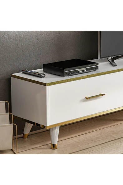 İNARCH DİZAYN Aren Işıklı Tv Ünitesi Beyaz - Resim 4