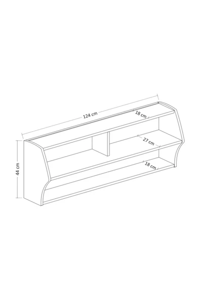 İNARCH DİZAYN Sofya Duvara Monte Tv Ünitesi Beyaz - 7