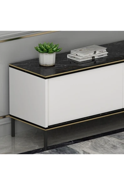 İNARCH DİZAYN İmaj Tv Ünitesi Beyaz (Mermer Desen) - Resim 7