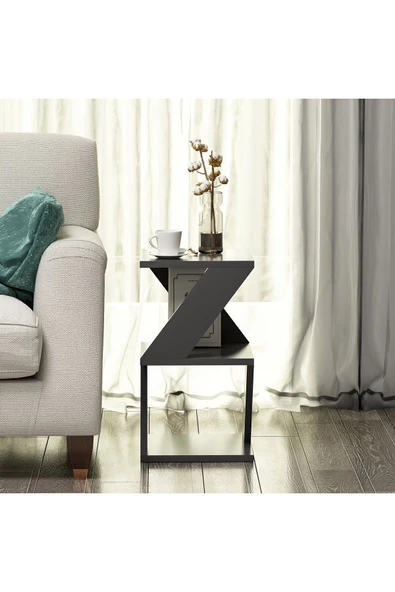 İNARCH DİZAYN Albeni Yan Sehpa Antrasit - Resim 3