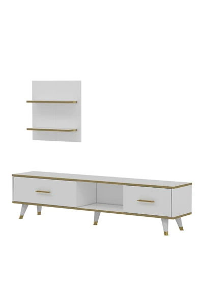 İNARCH DİZAYN Aren Işıklı Tv Ünitesi Beyaz - Resim 7