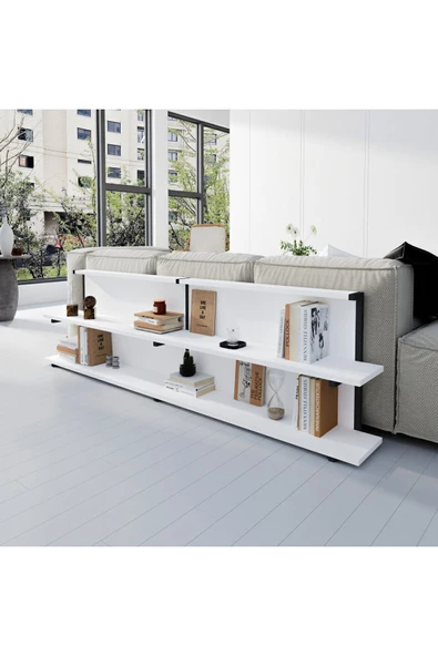 İNARCH DİZAYN Mela Koltuk Arkası Sehpa Beyaz ürün görseli 1
