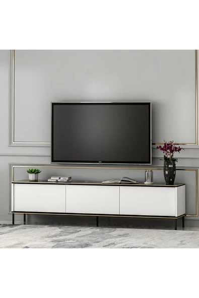 İNARCH DİZAYN İmaj Tv Ünitesi Beyaz (Mermer Desen) - Resim 3