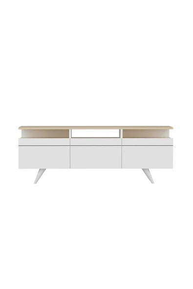 İNARCH DİZAYN Berlin Tv Ünitesi 150cm 3 Kapaklı Beyaz/Safir Meşe - 12