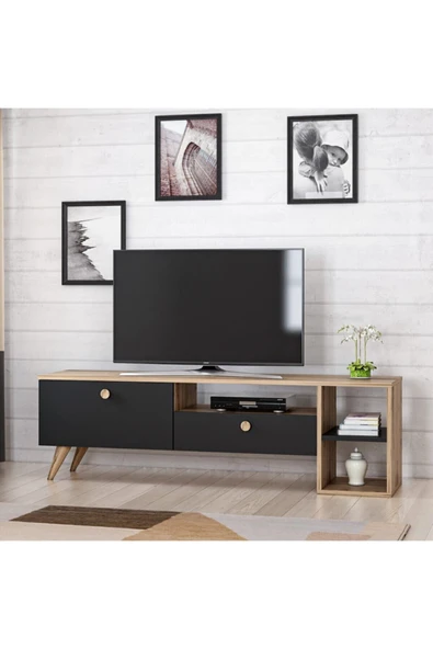 İNARCH DİZAYN Parion Tv Ünitesi Siyah/Çırağan - Resim 2