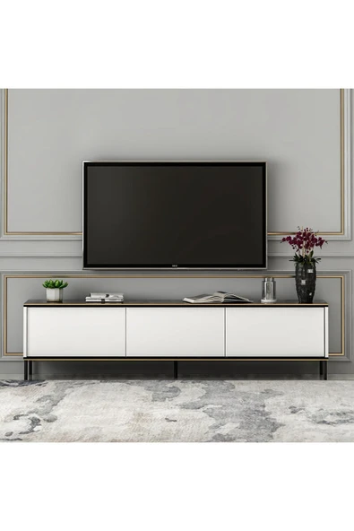 İNARCH DİZAYN İmaj Tv Ünitesi Beyaz (Mermer Desen) - Resim 2