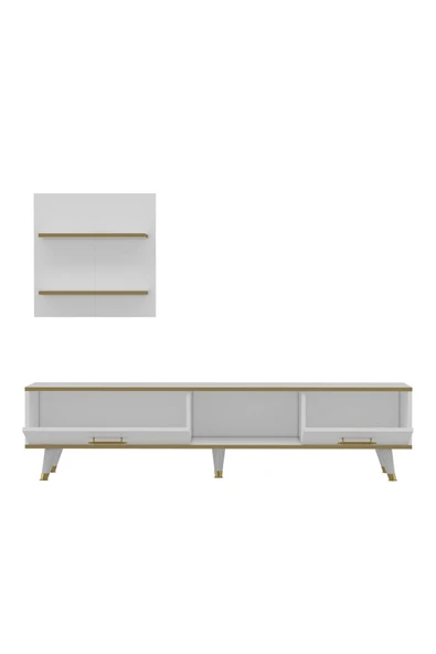 İNARCH DİZAYN Aren Işıklı Tv Ünitesi Beyaz - Resim 6