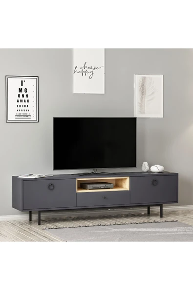 İNARCH DİZAYN Naturel Tv Ünitesi Antrasit - 2