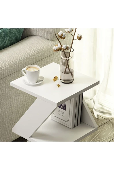 İNARCH DİZAYN Albeni Yan Sehpa Beyaz - 4
