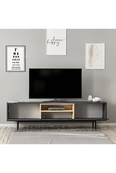 İNARCH DİZAYN Naturel Tv Ünitesi Antrasit - 4