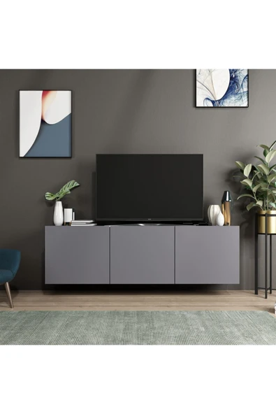 İNARCH DİZAYN White Duvara Monte Tv Ünitesi Antrasit ürün görseli 1