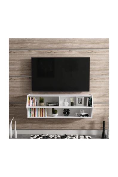İNARCH DİZAYN Sofya Duvara Monte Tv Ünitesi Beyaz - 5