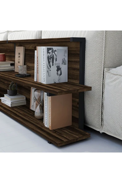 İNARCH DİZAYN Mela Koltuk Arkası Sehpa Sandık Ceviz - Resim 4