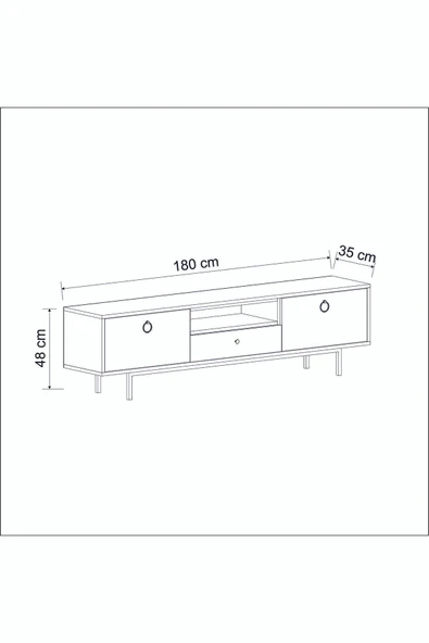 İNARCH DİZAYN Naturel Tv Ünitesi Antrasit - 7